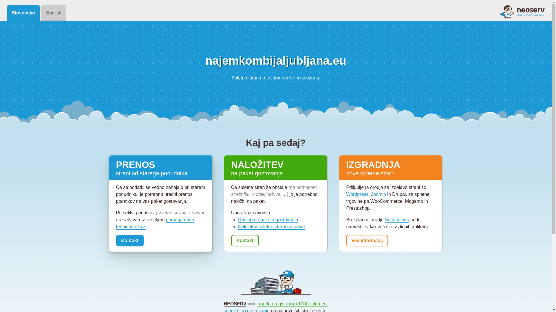 website screenshot of https://najemkombijaljubljana.eu/