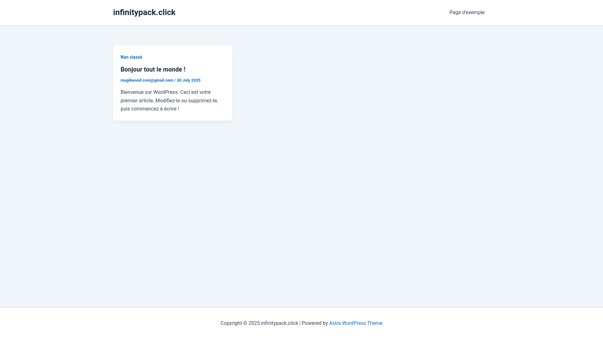 website screenshot of https://infinitypack.click/