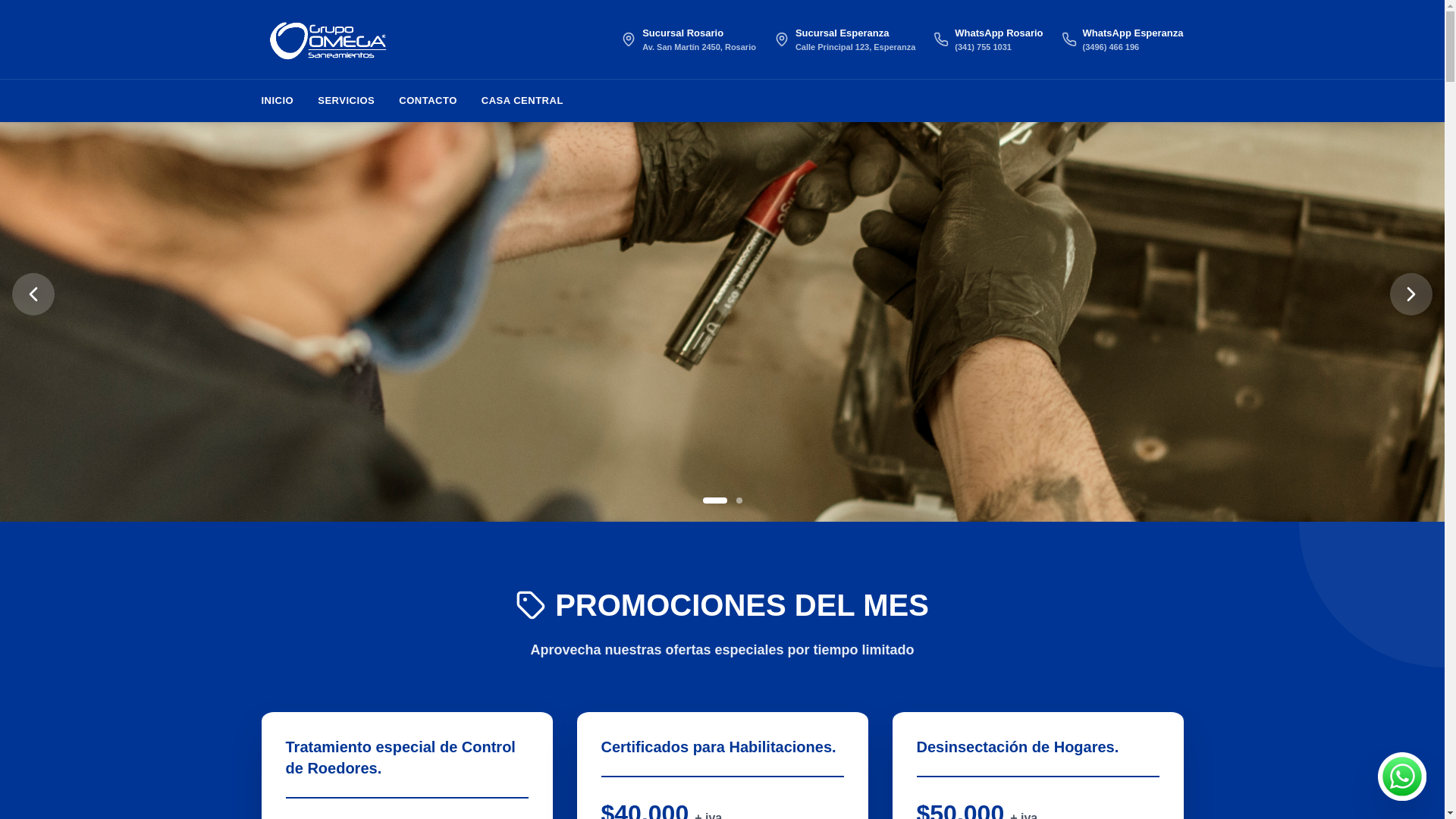 website screenshot of https://omegasantafe.com/