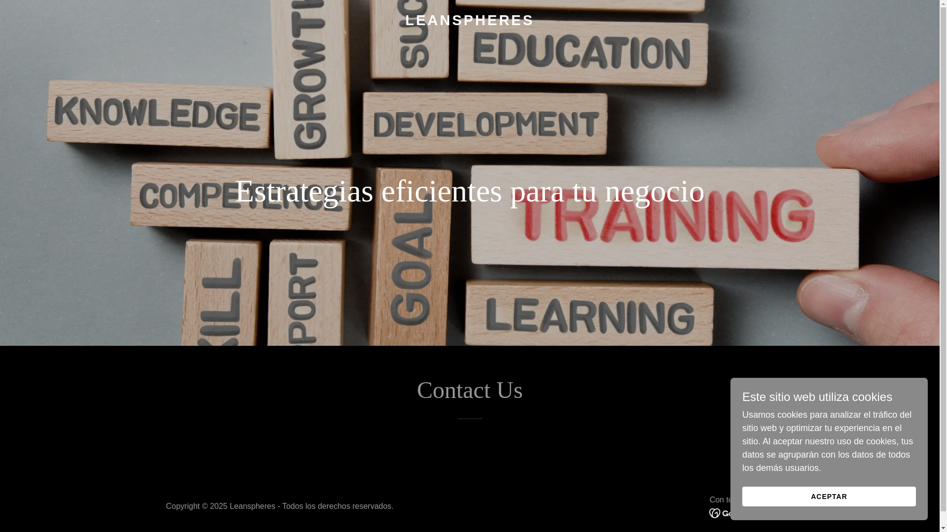 website screenshot of https://leanspheres.com/