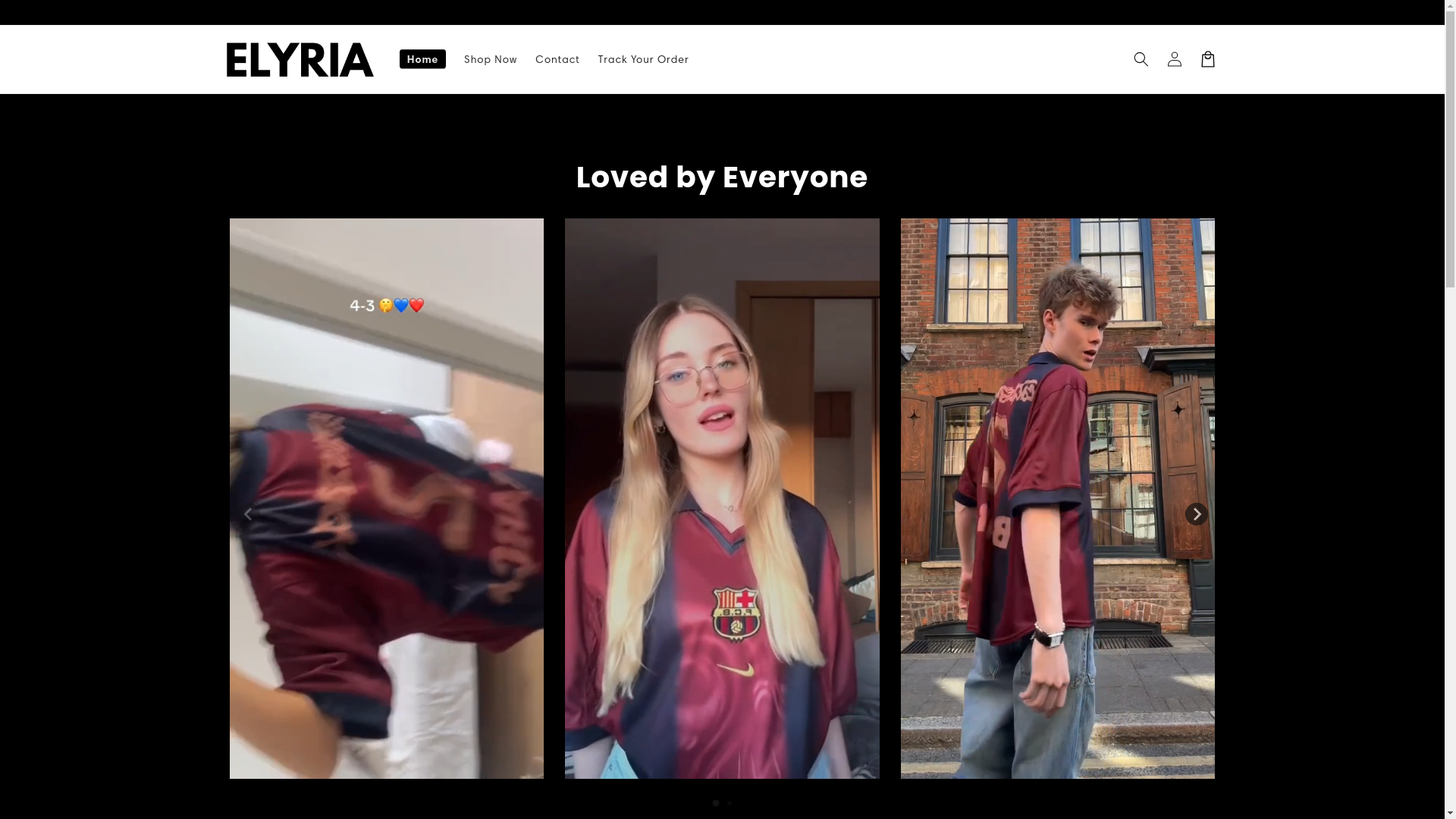 website screenshot of https://elyriaapparel.com/