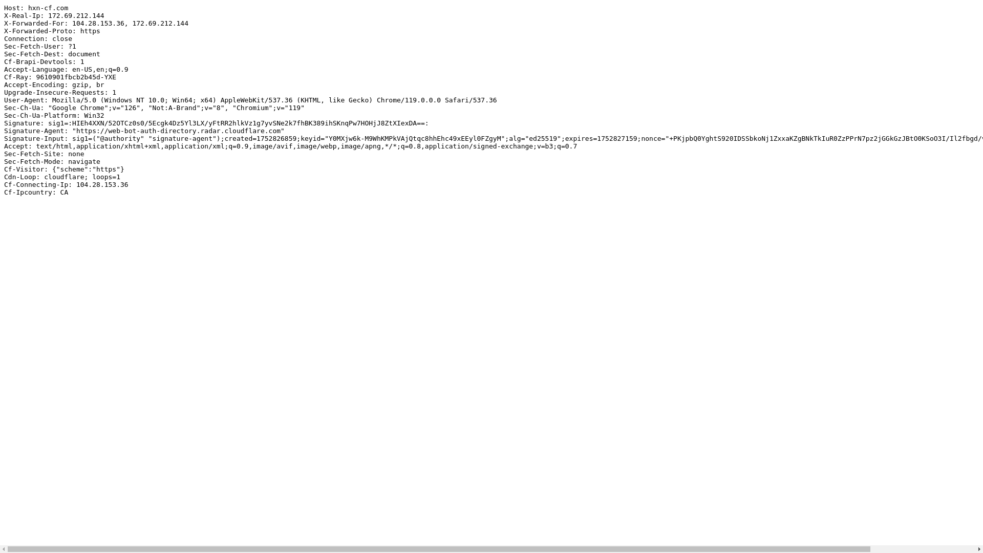website screenshot of https://hxn-cf.com/