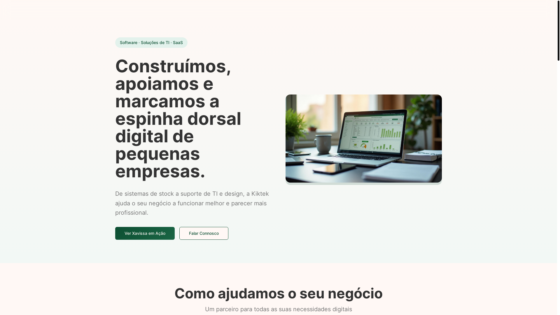 website screenshot of https://kiktek.co.mz/