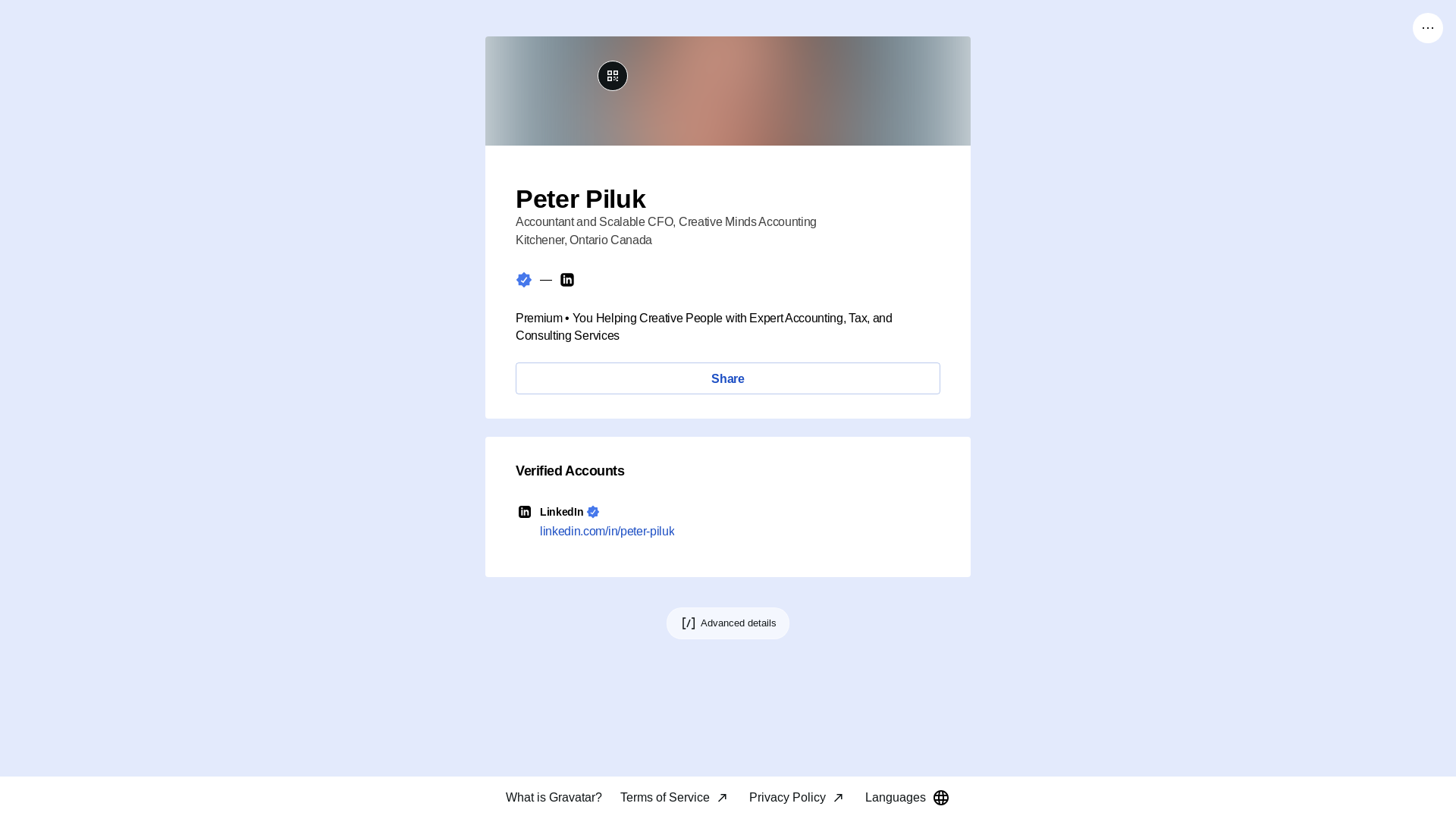 website screenshot of https://peterpiluk.link/