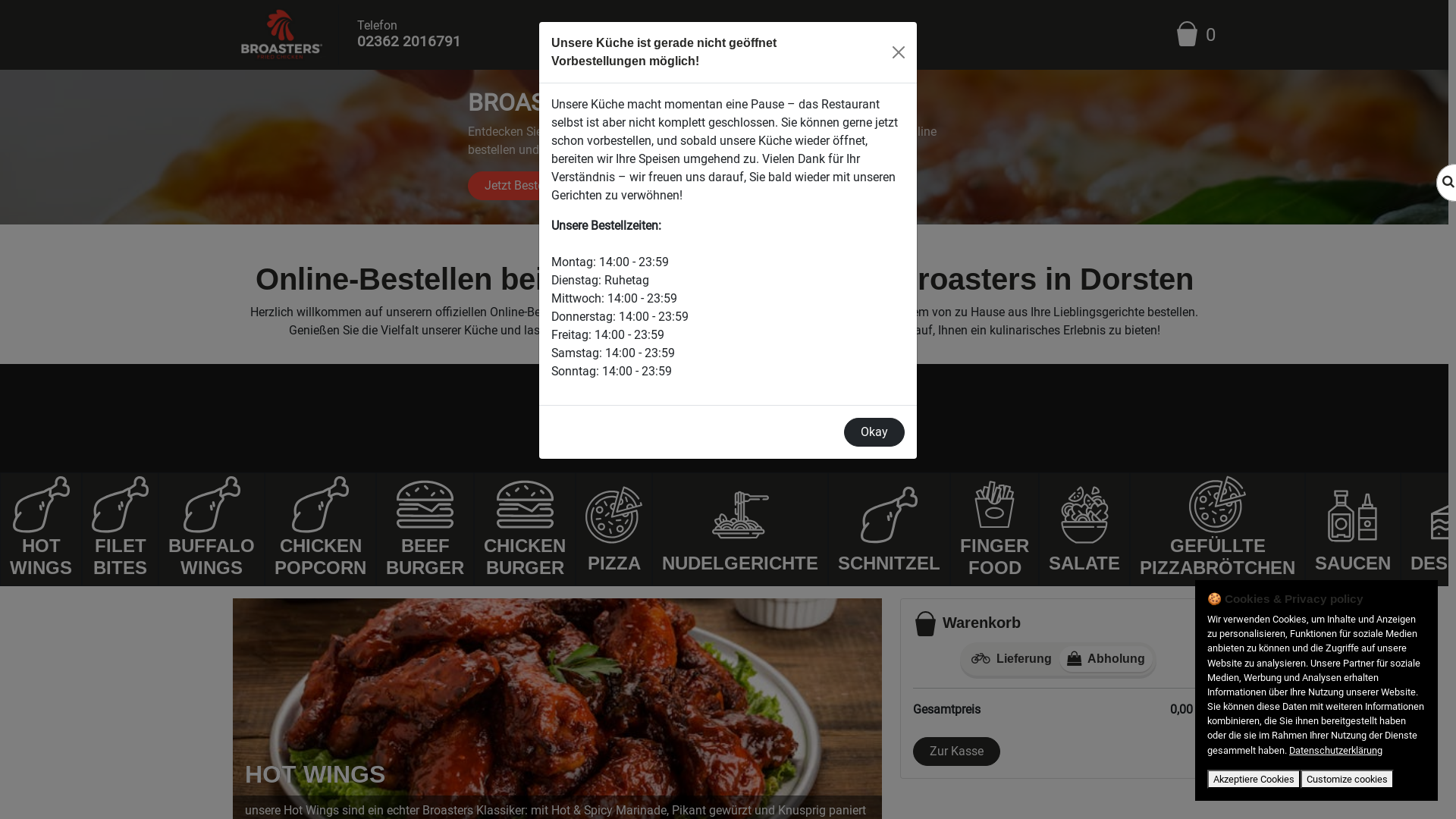 website screenshot of https://broasters-dorsten.de/
