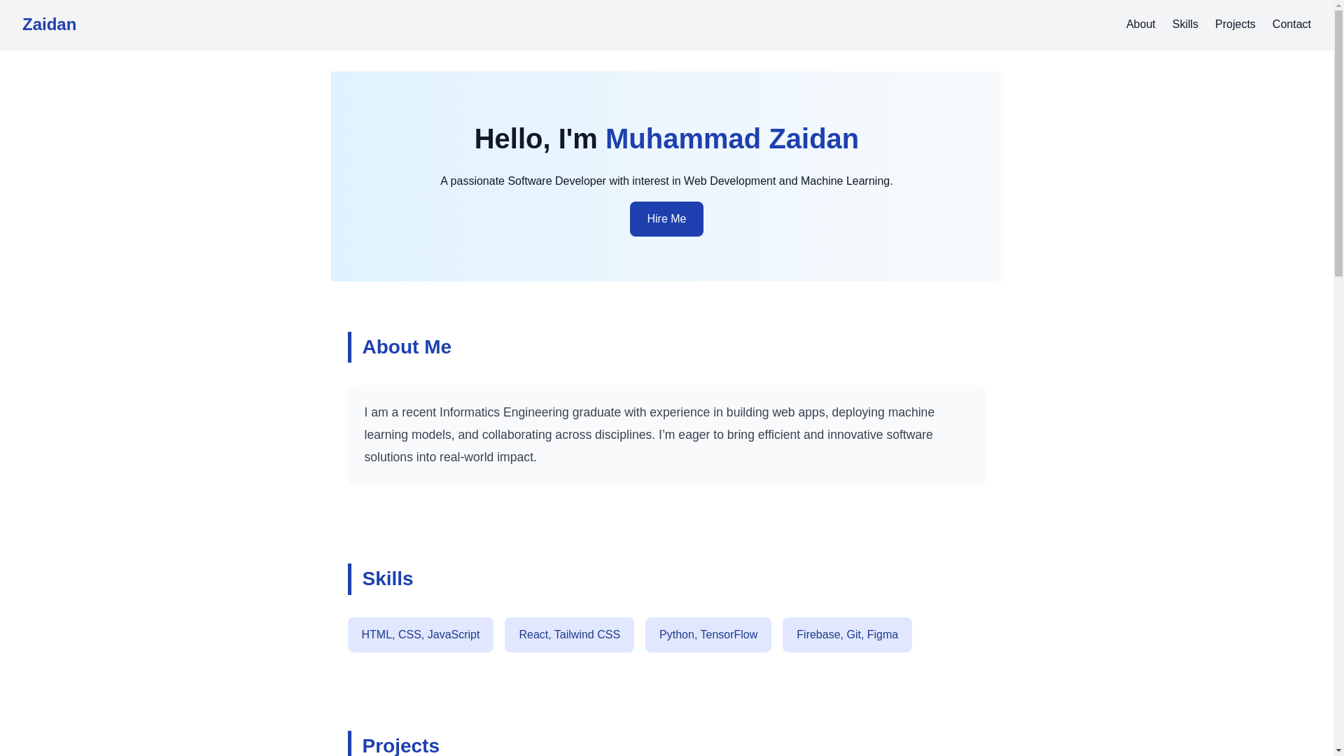 website screenshot of https://portfolio-zaidan.pages.dev/