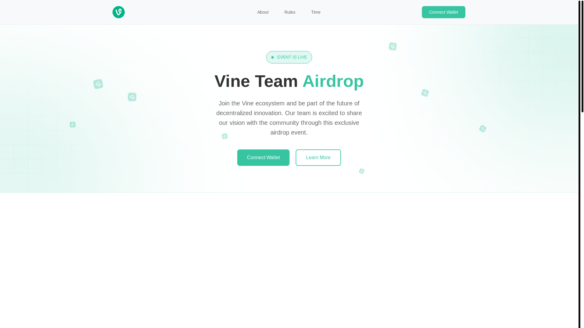 website screenshot of https://vinecoin.lat/