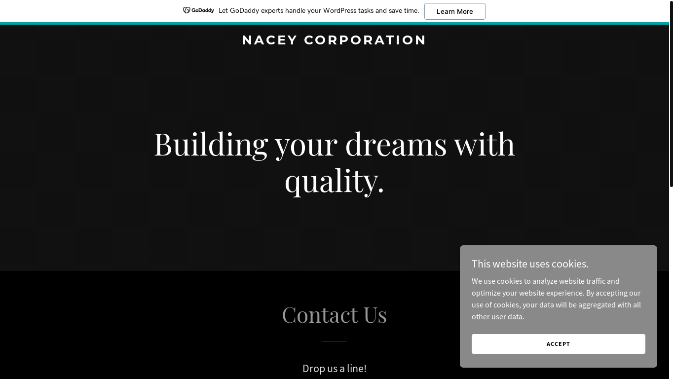 website screenshot of https://naceycorp.com/