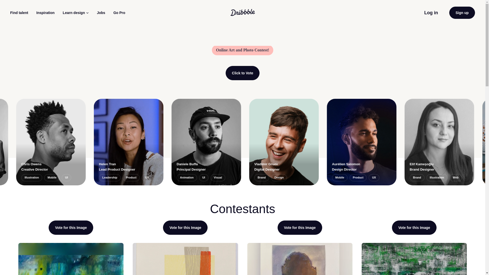 website screenshot of https://artbychoiceondribbblecontest.pages.dev/