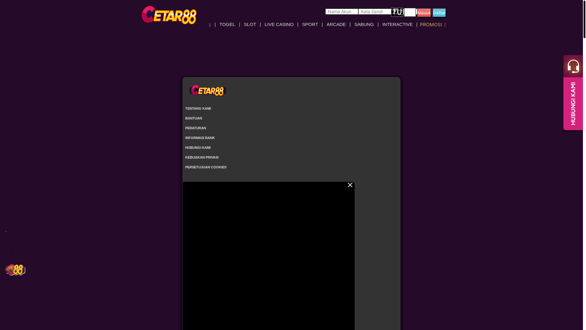 website screenshot of https://cetar88vip.space/