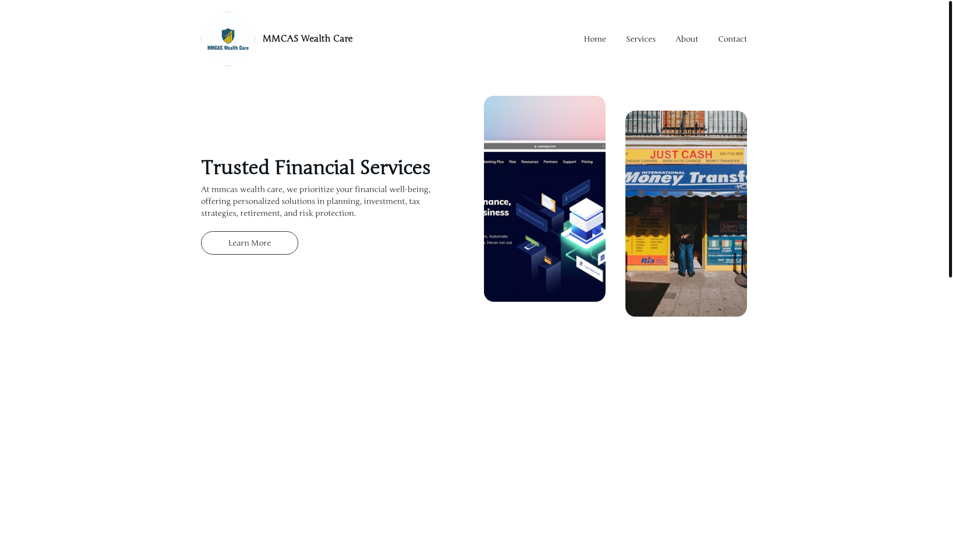 website screenshot of https://mmcaswealthcare.shop/