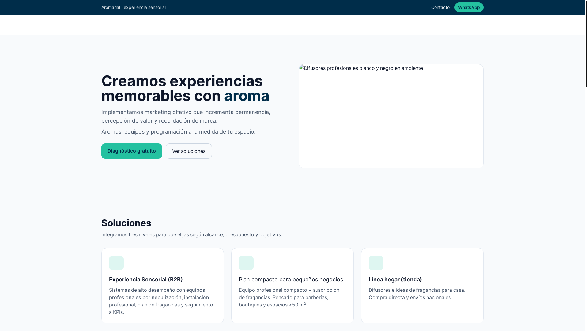website screenshot of https://aromarial.pages.dev/