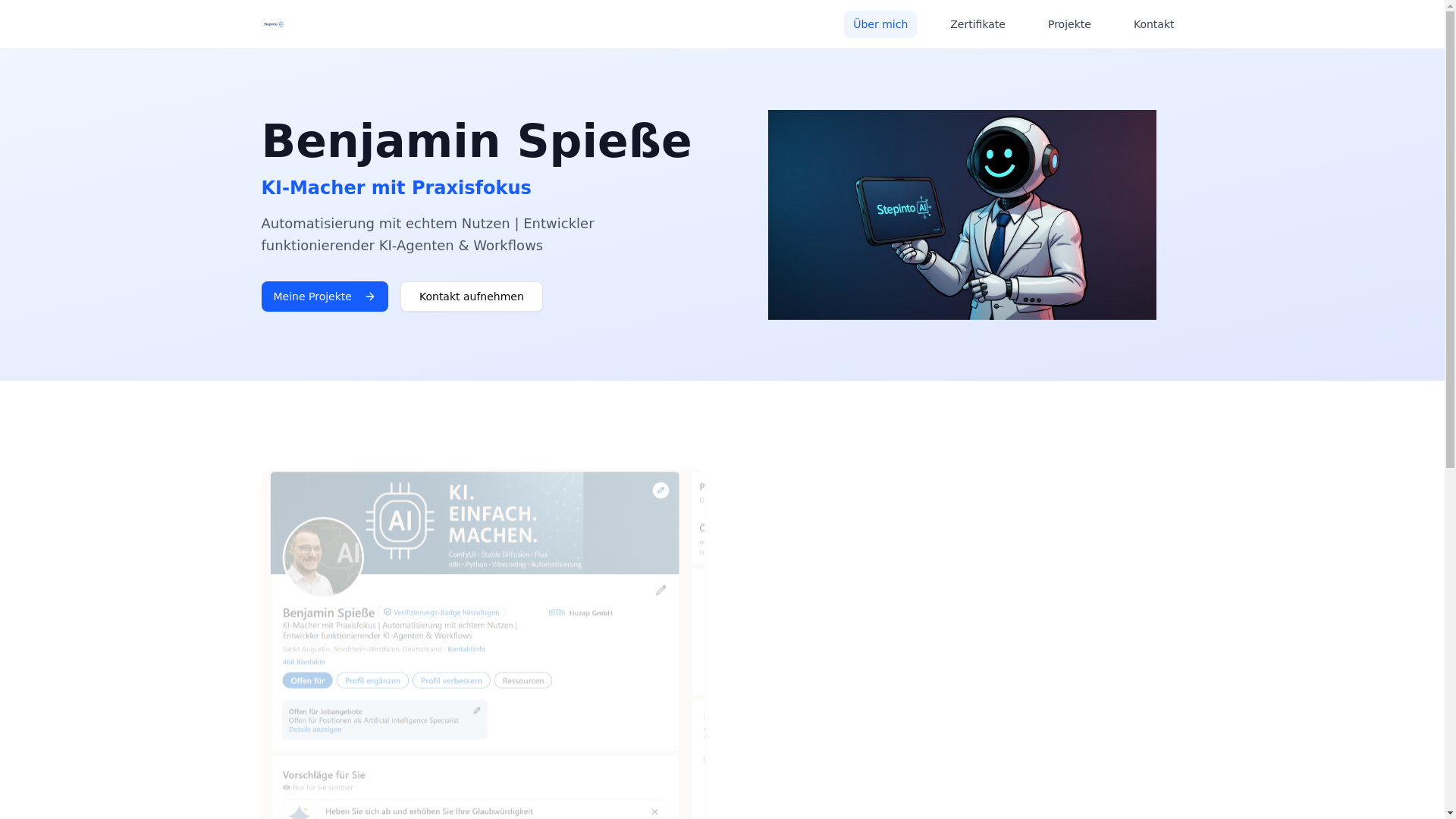 website screenshot of https://step-into-ai.com/