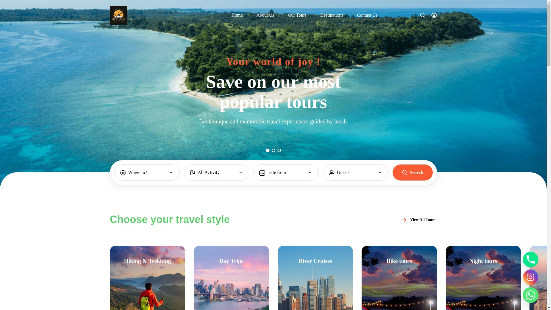 website screenshot of https://welovehimalayas.com/