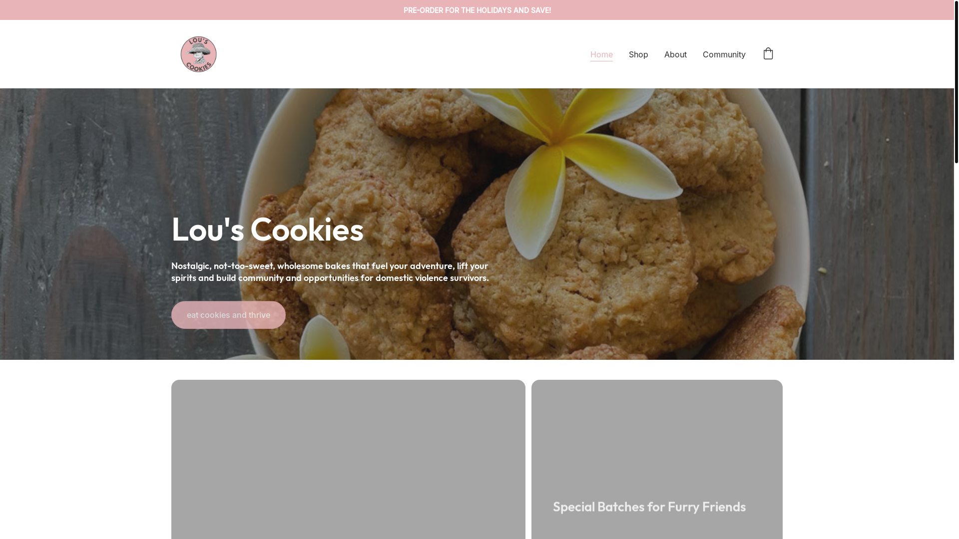 website screenshot of https://louscookies.org/