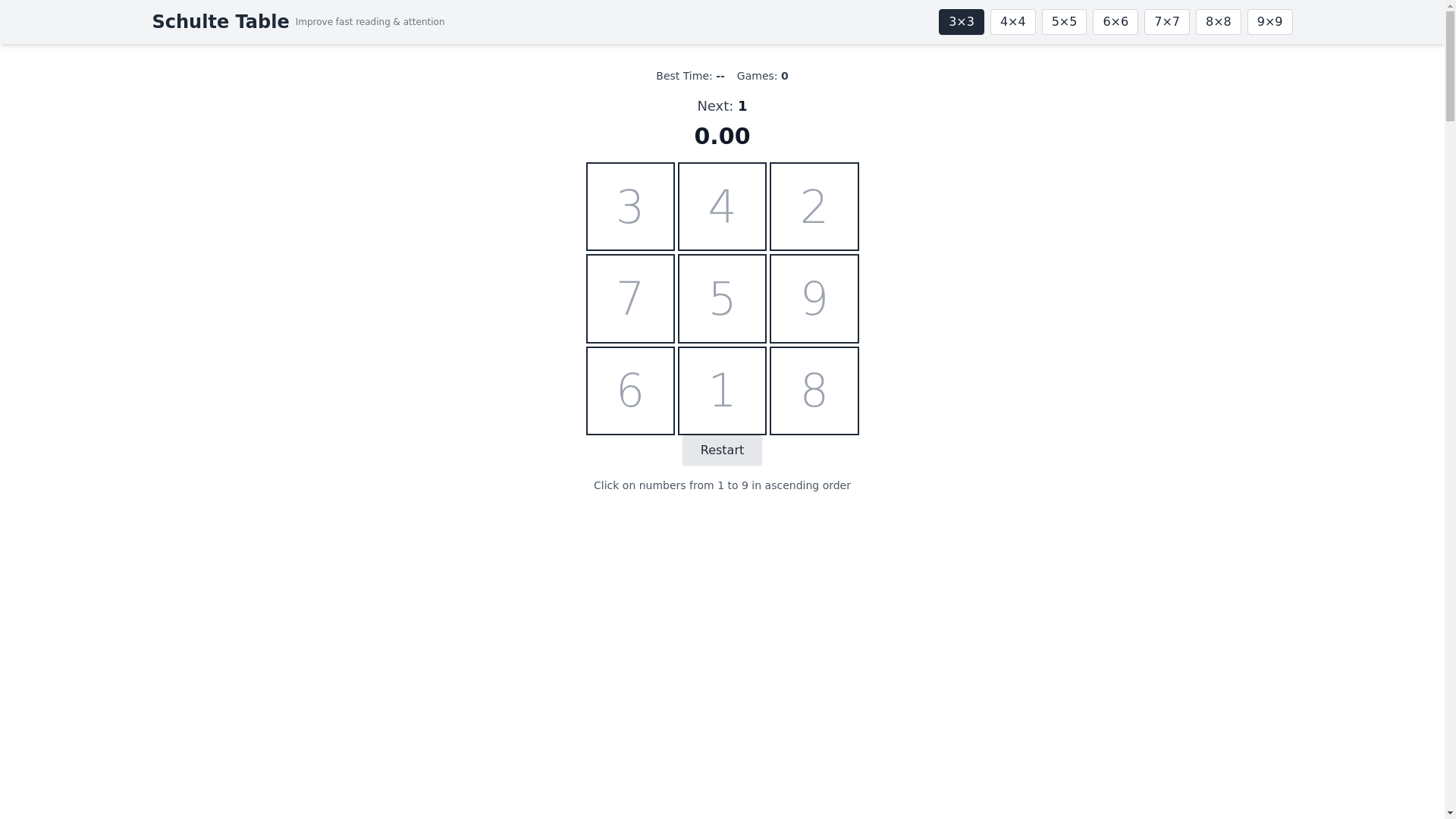 website screenshot of https://schultetable.org/