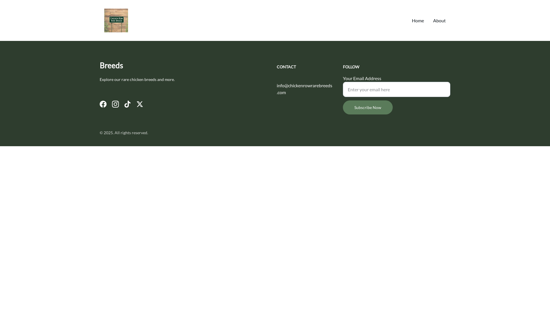 website screenshot of https://chickenrowrarebreeds.com/