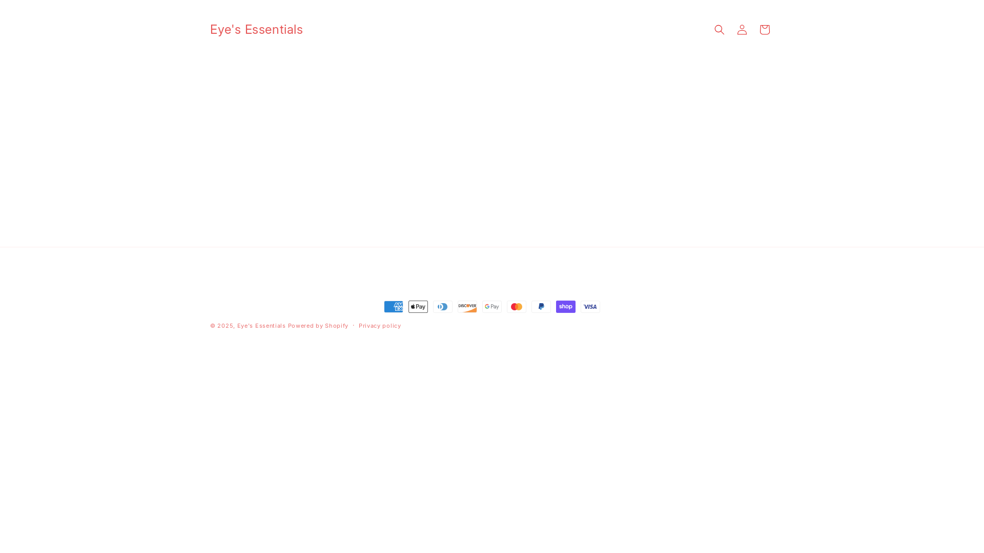 website screenshot of https://eyesessentials.com/