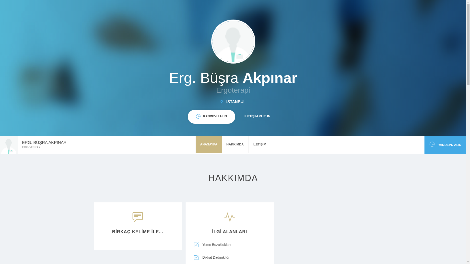 website screenshot of https://uzmanbusraakpinar.com/