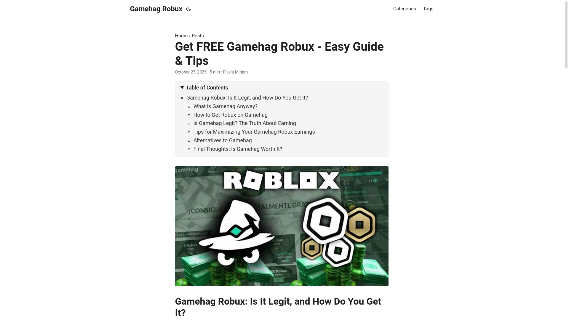 website screenshot of https://gamehag-robux.pages.dev/