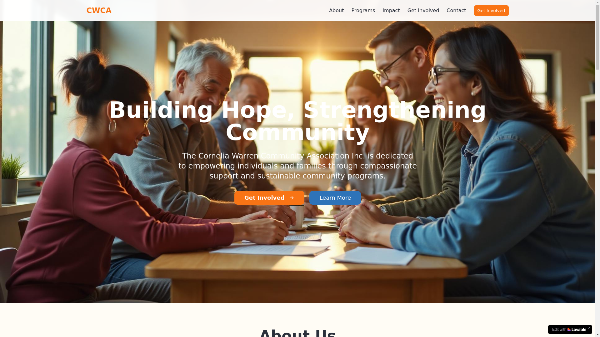 website screenshot of https://corneliawarrencommunityassnincus.com/
