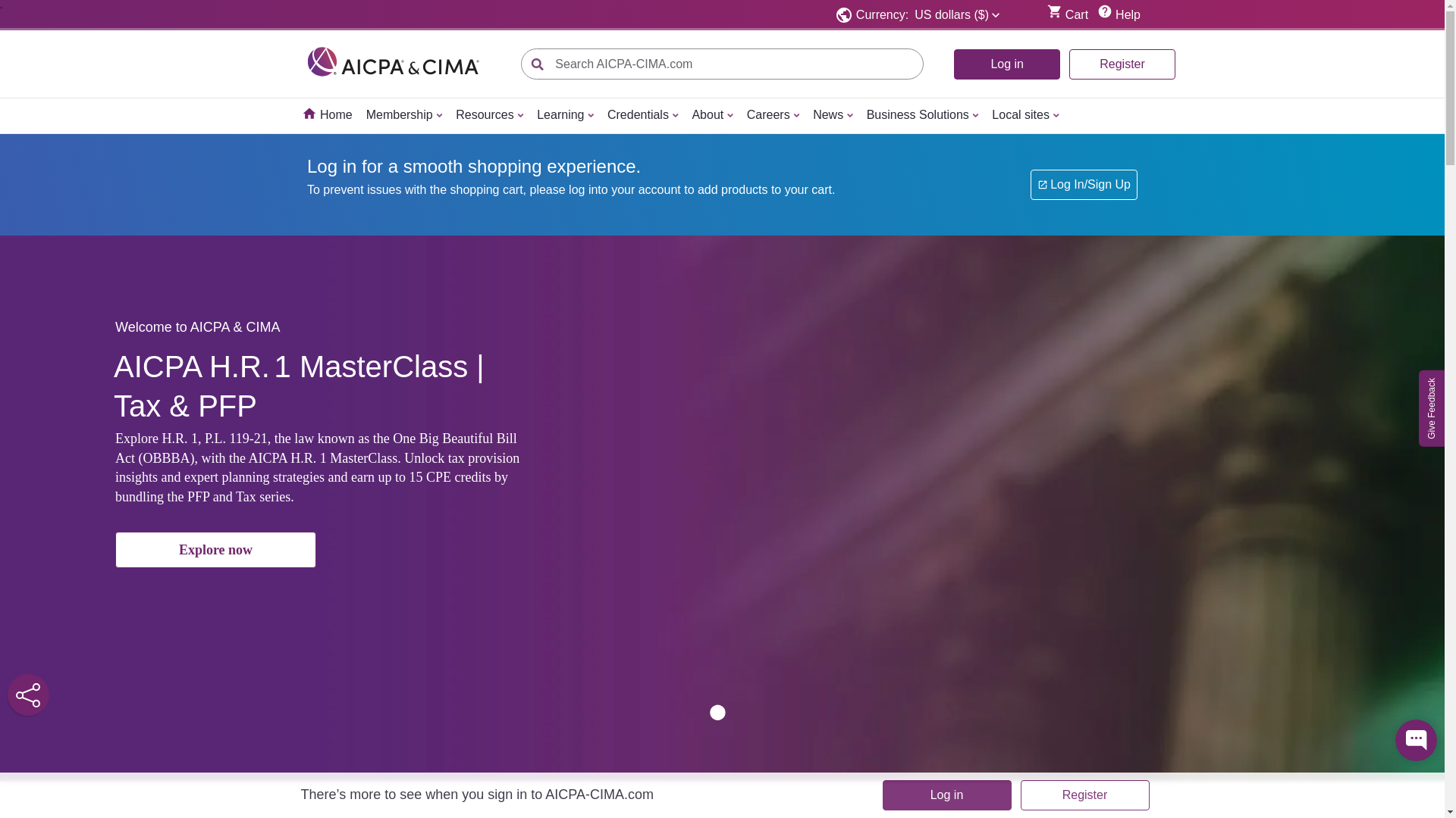 website screenshot of https://finance-aicpa.com/