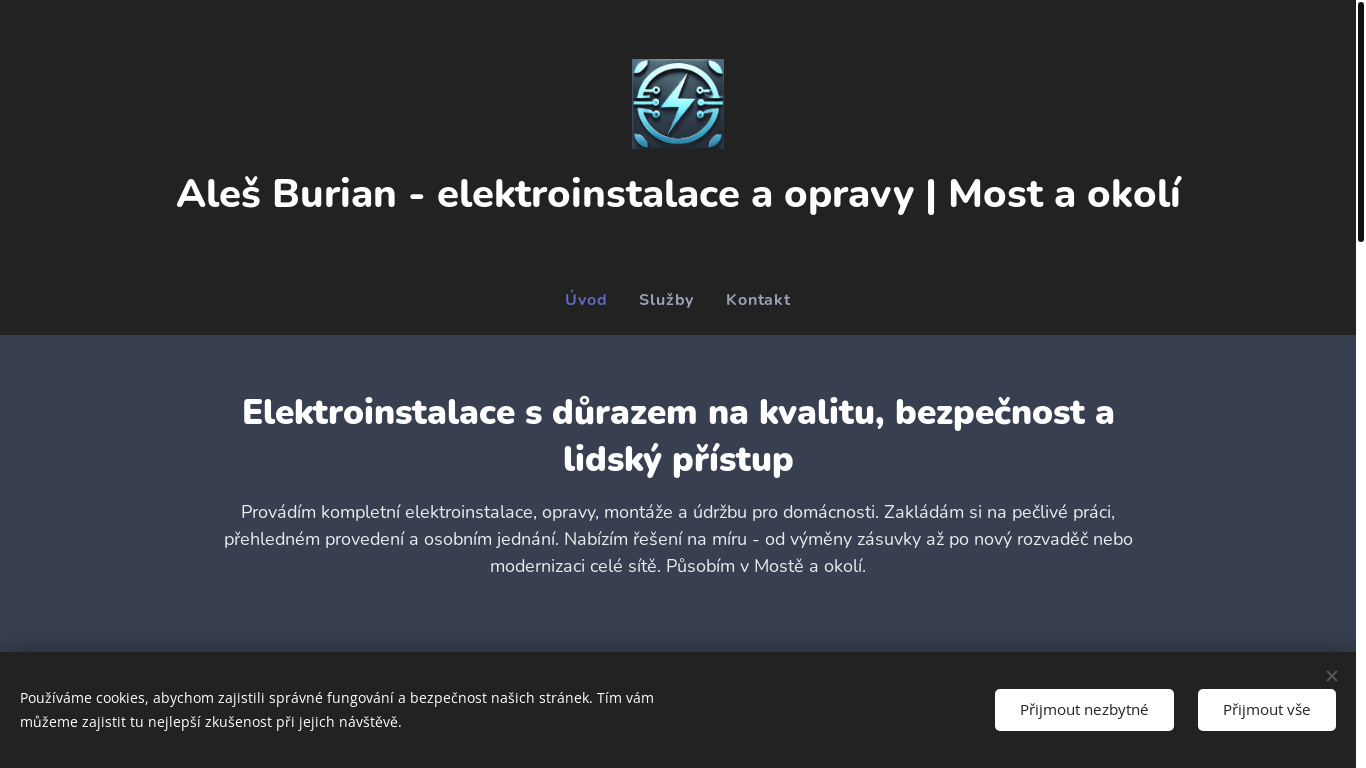 website screenshot of https://burianelektro.cz/