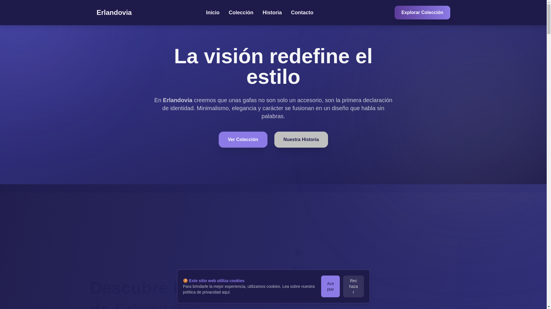 website screenshot of https://erlandovia.eu/
