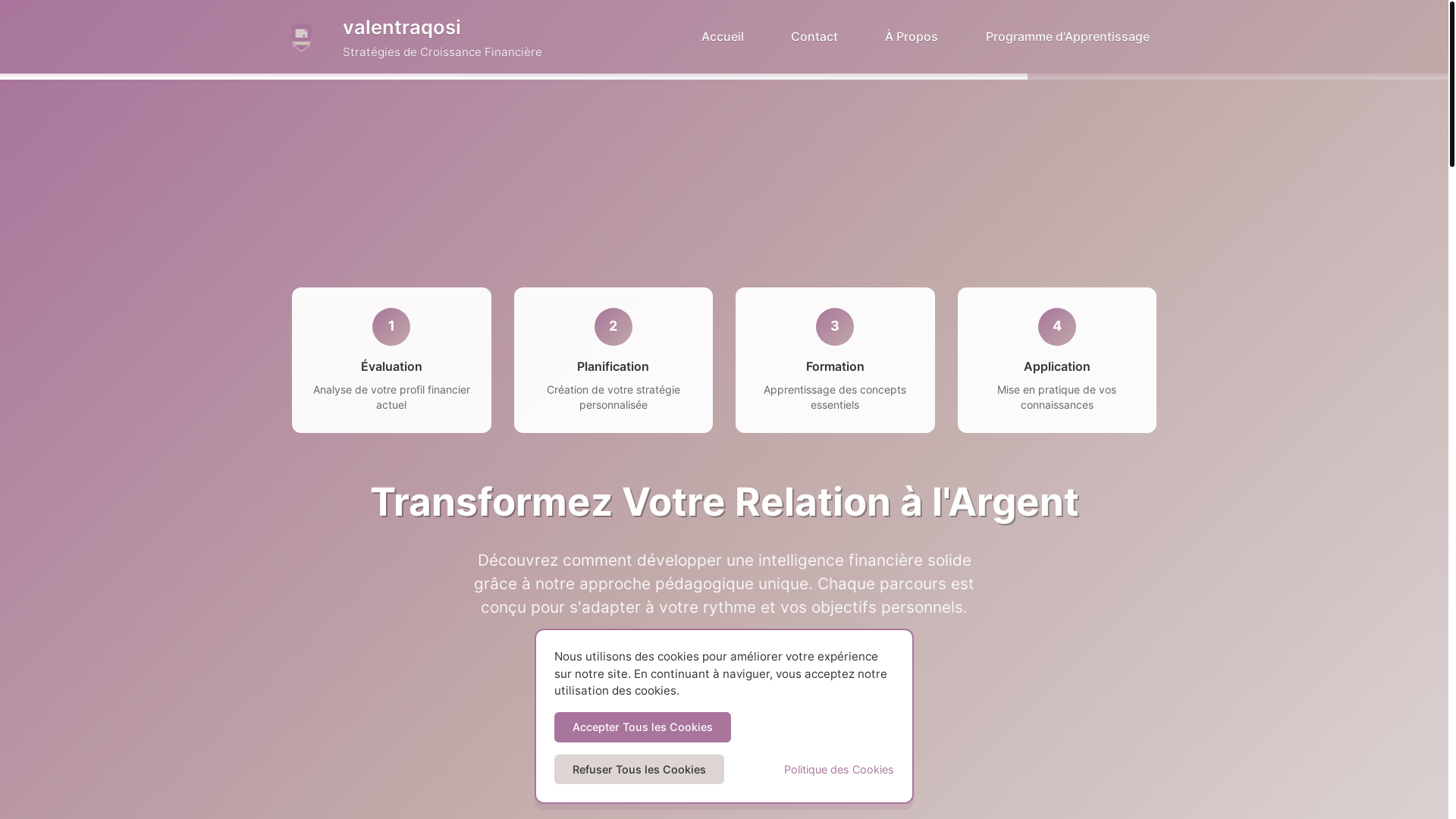 website screenshot of https://valentraqosi.com/