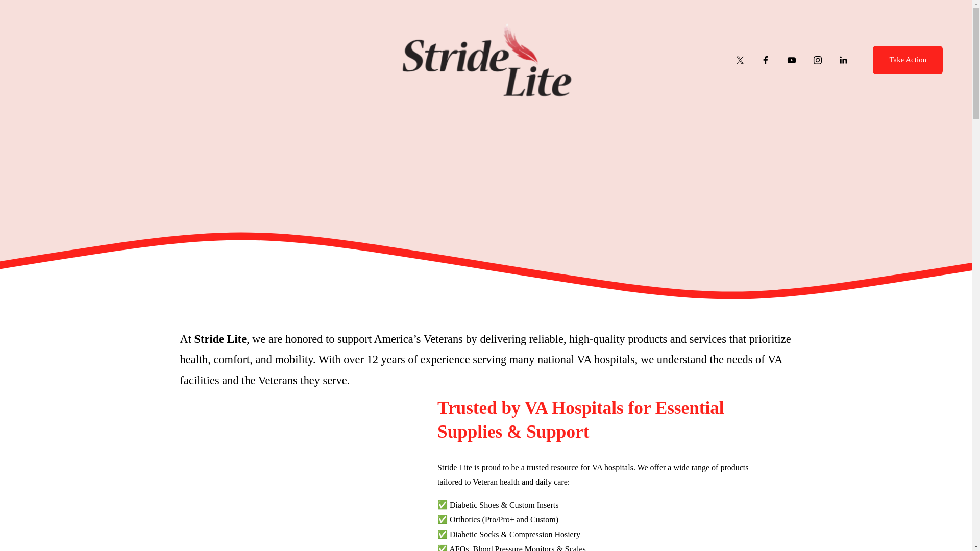 website screenshot of https://vahospital4stridelite.com/