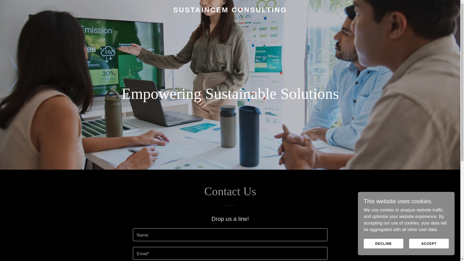 website screenshot of https://sustaincemconsulting.co.uk/