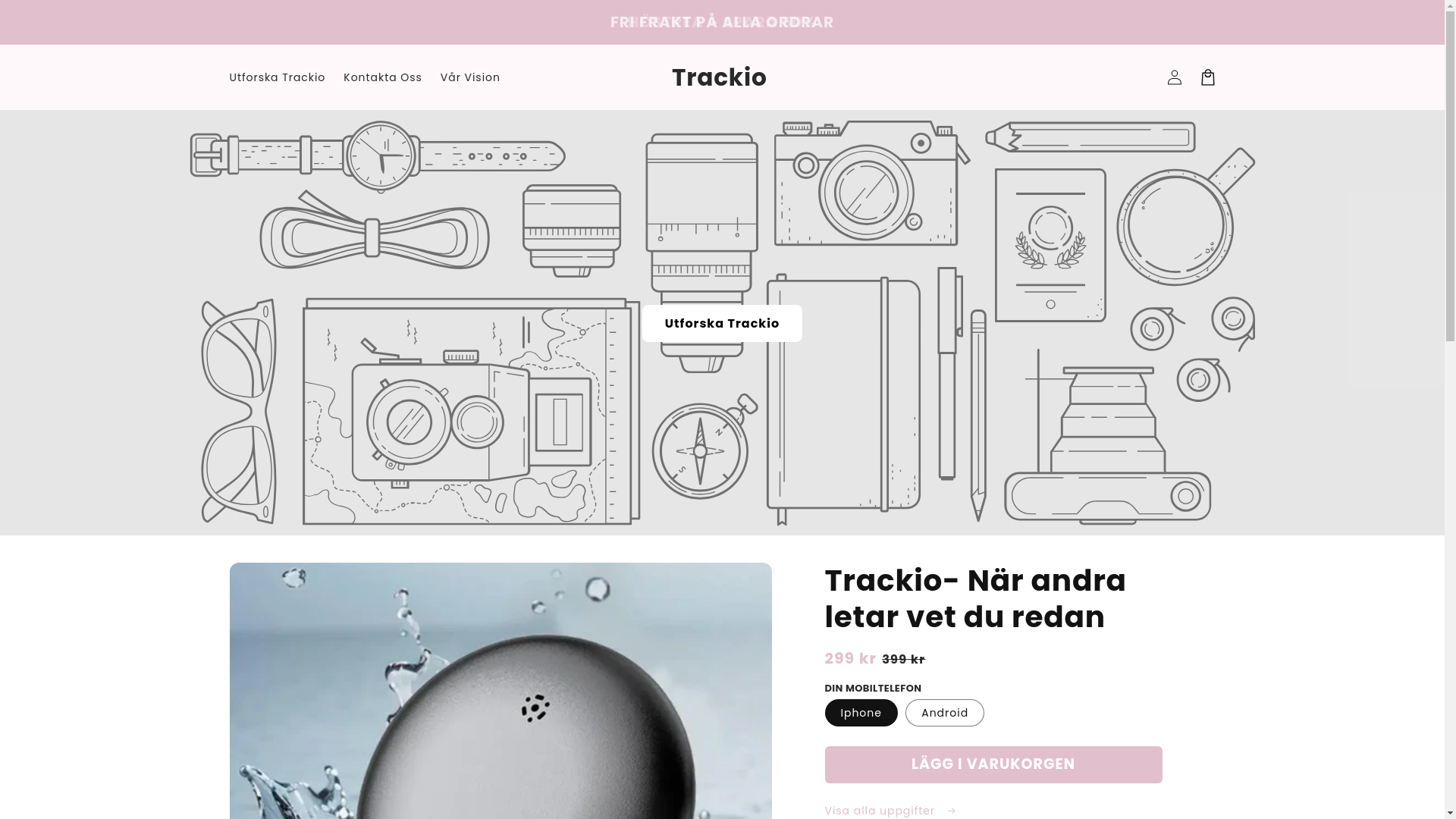 website screenshot of https://trackio.se/