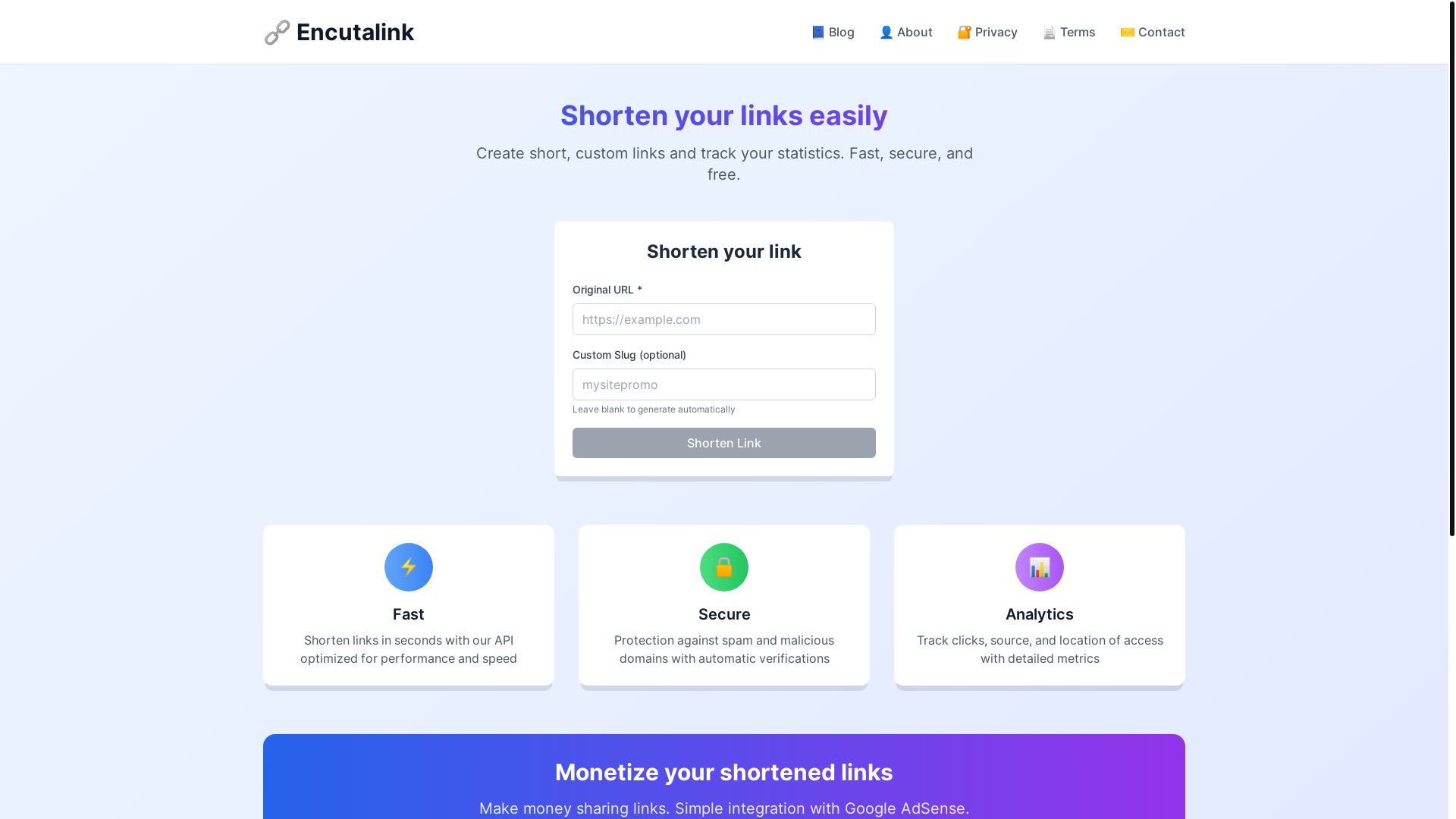 website screenshot of https://encutalink.pages.dev/