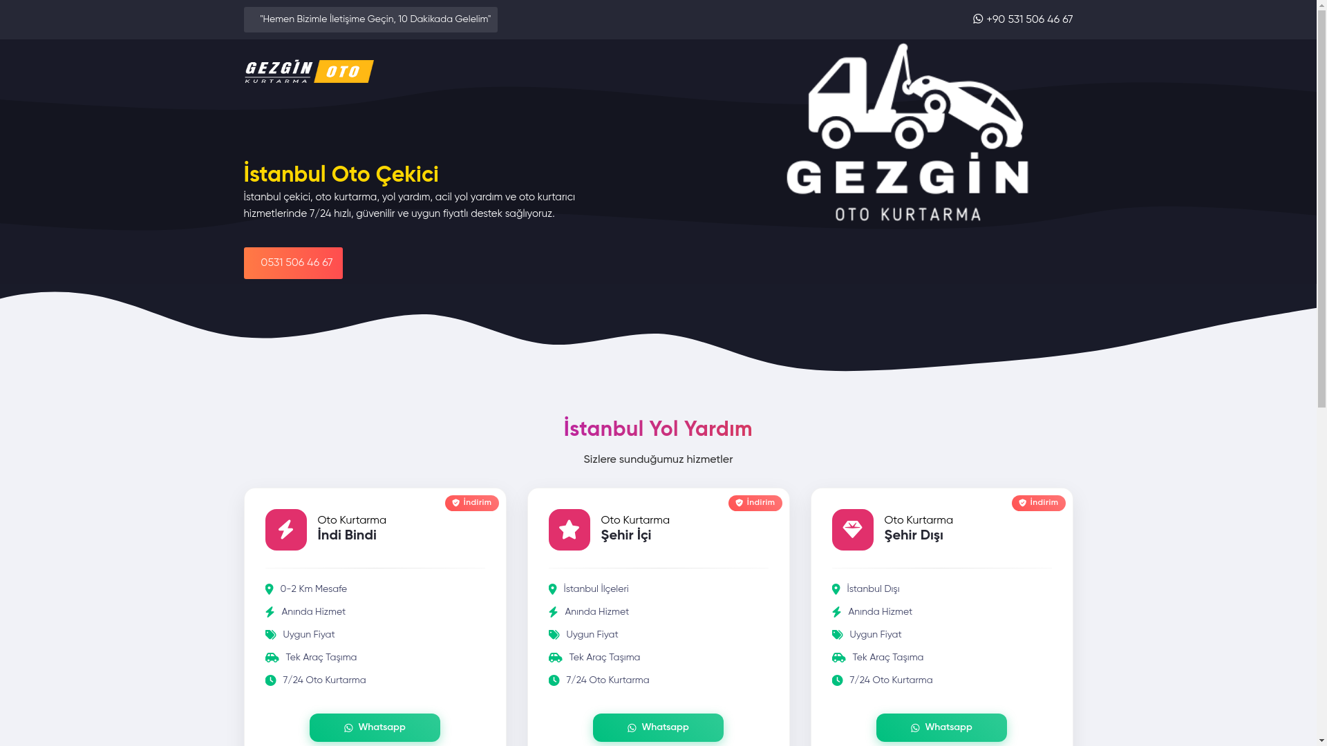 website screenshot of https://gezginotocekici.com/