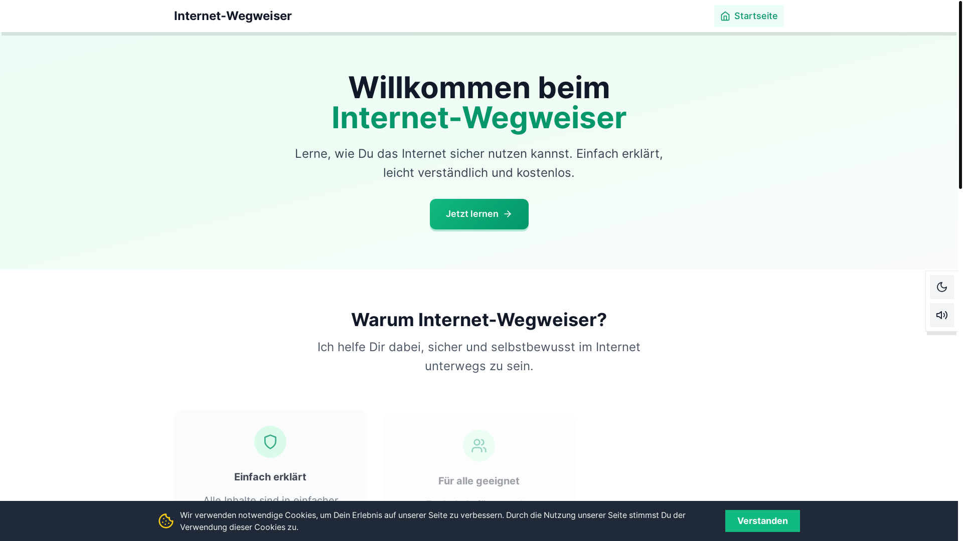 website screenshot of https://internet-wegweiser.de/