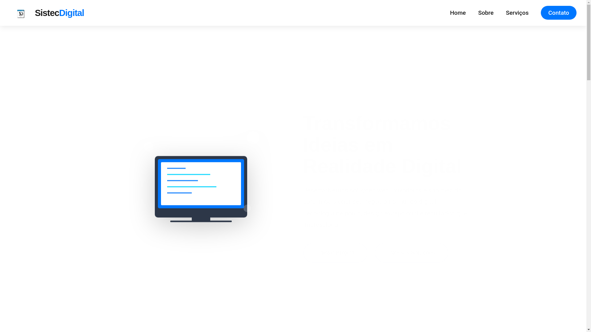 website screenshot of https://sistecdigital.com.br/