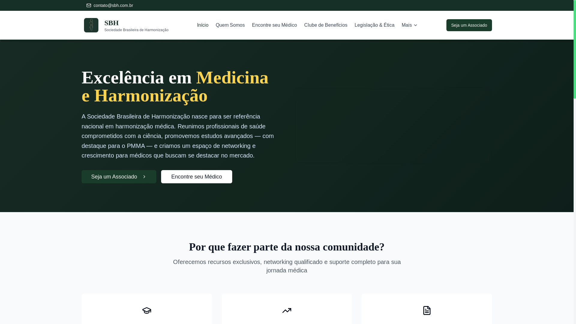 website screenshot of https://sbharmonizacao.com.br/