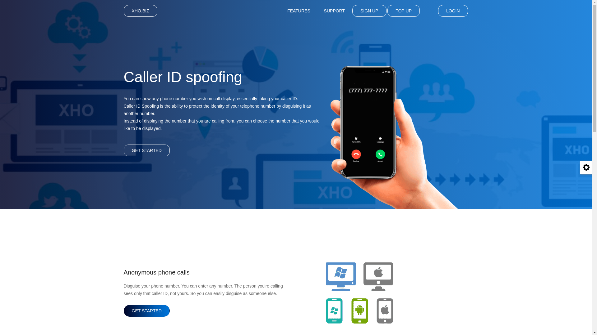 website screenshot of https://www.xho.biz/