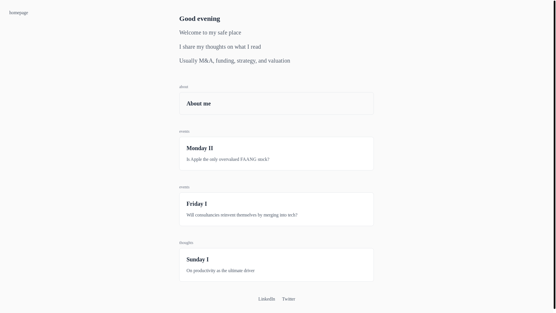 website screenshot of https://hnh.sh/