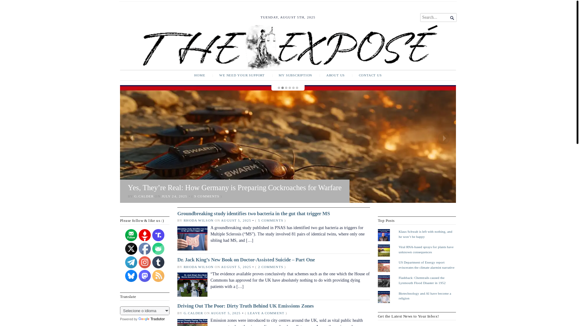 website screenshot of https://expose-news.com