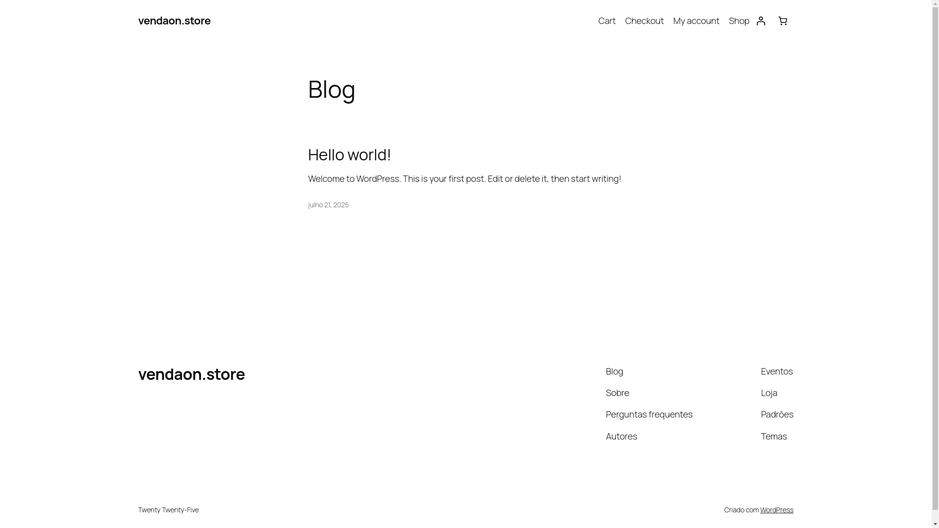 website screenshot of https://vendaon.store/