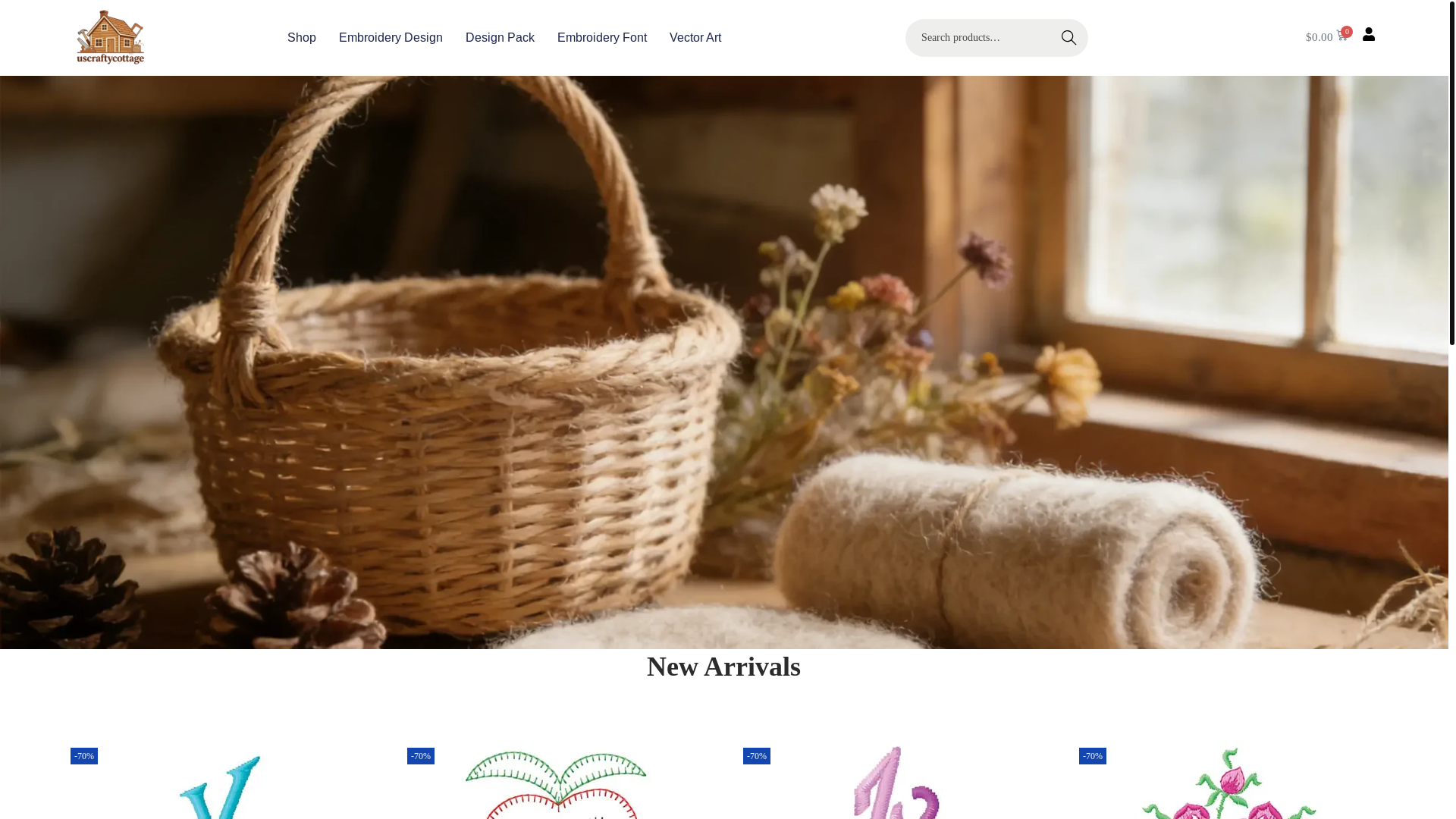 website screenshot of https://uscraftycottage.com/