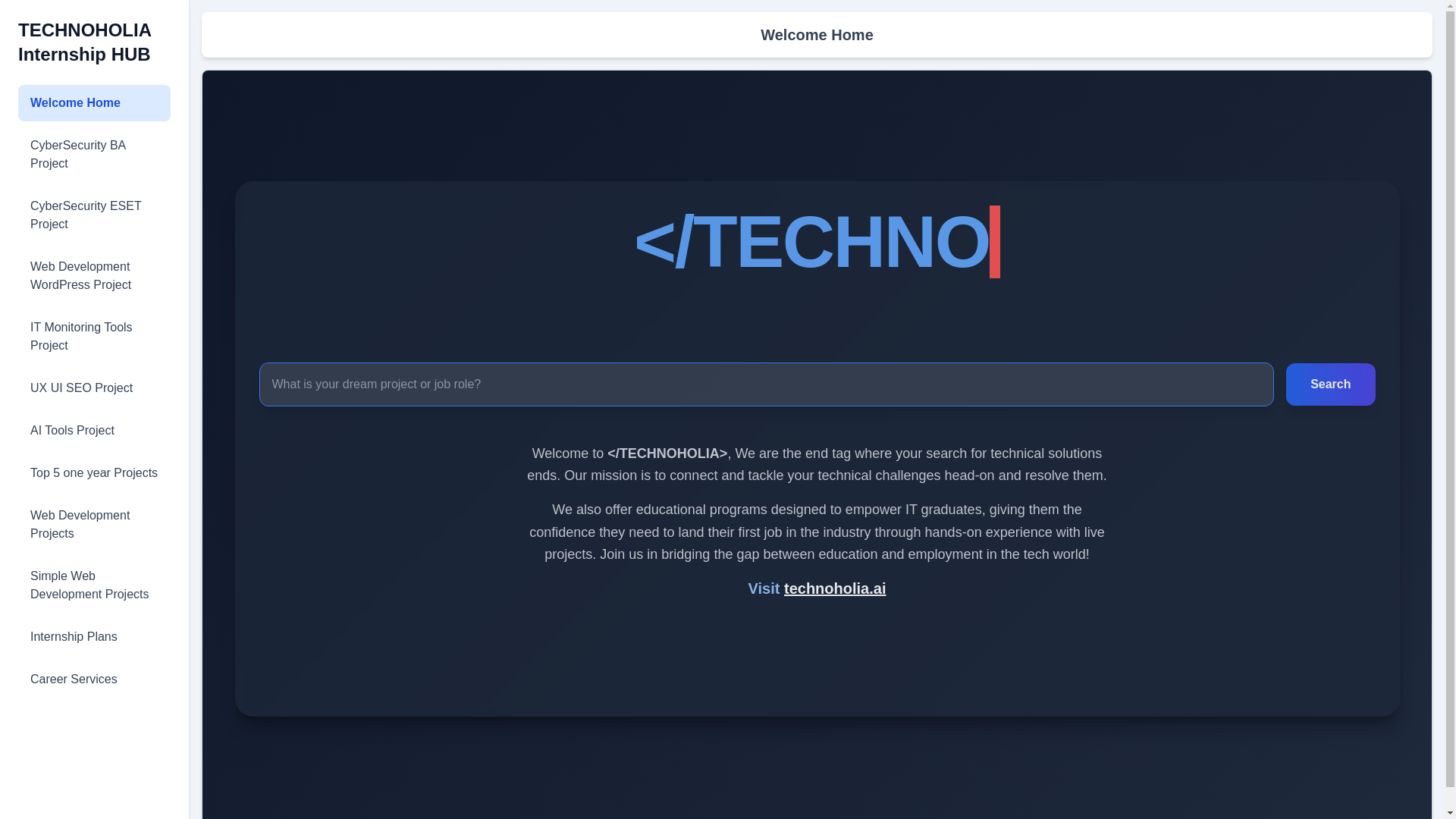 website screenshot of https://technoholiaprojects.pages.dev/