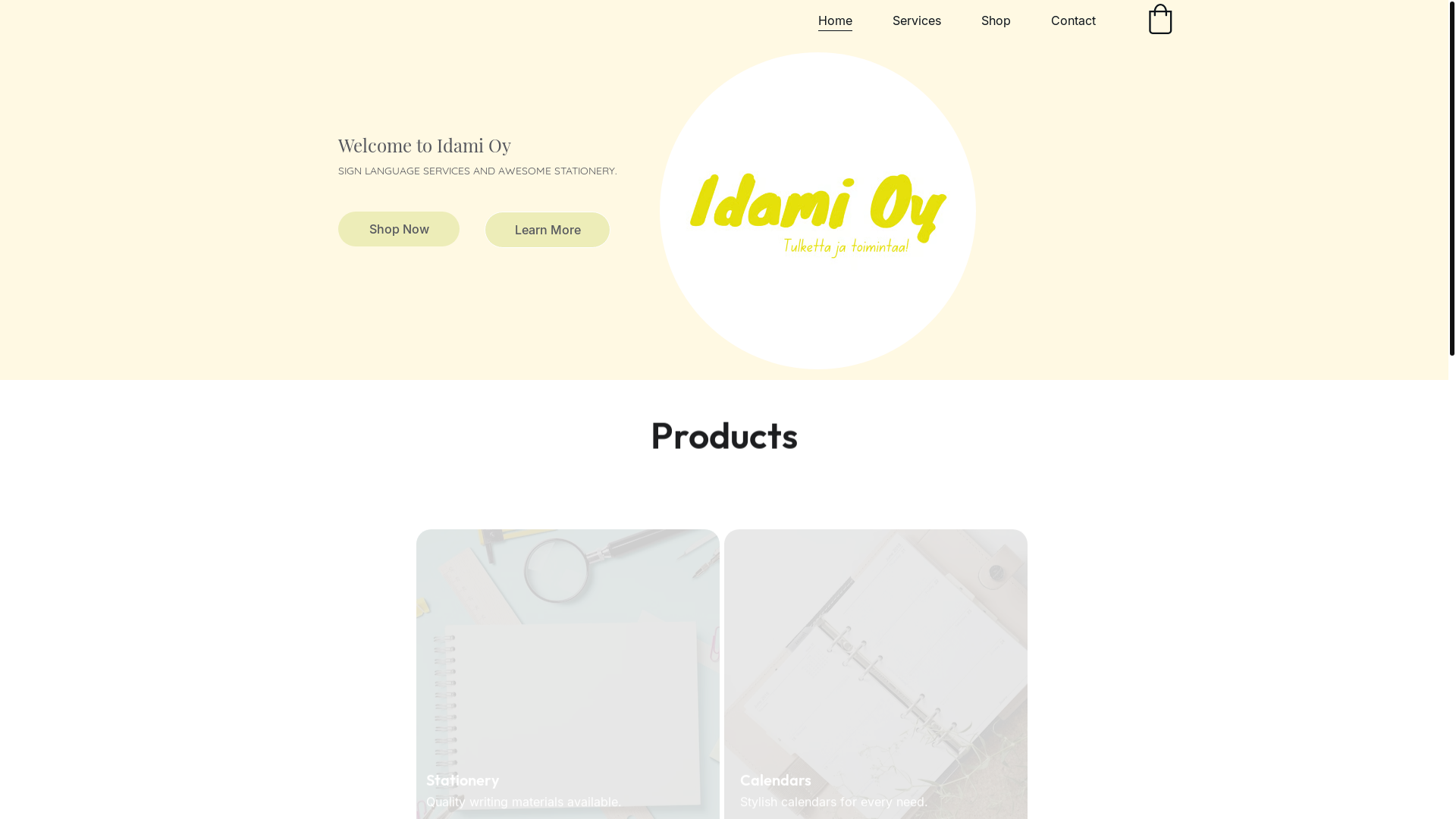 website screenshot of https://idami.fi/