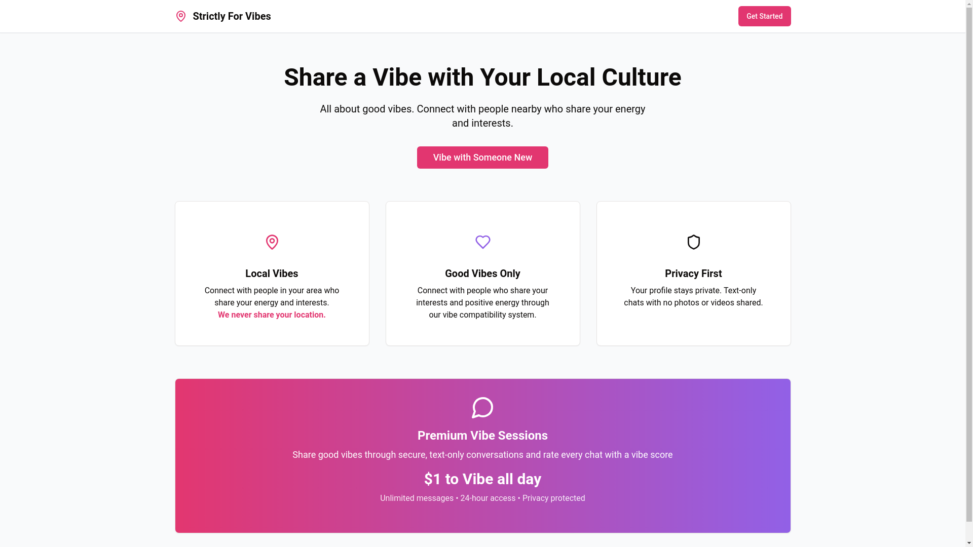website screenshot of https://strictlyforvibes.com/
