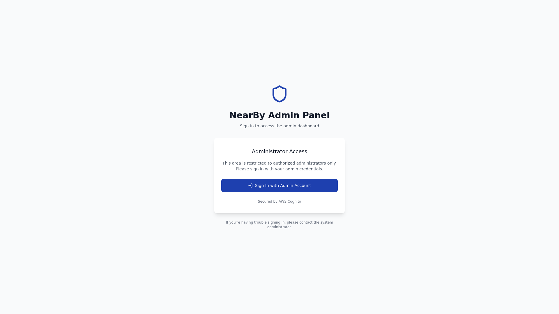 website screenshot of https://nearby-admin-staging.pages.dev/