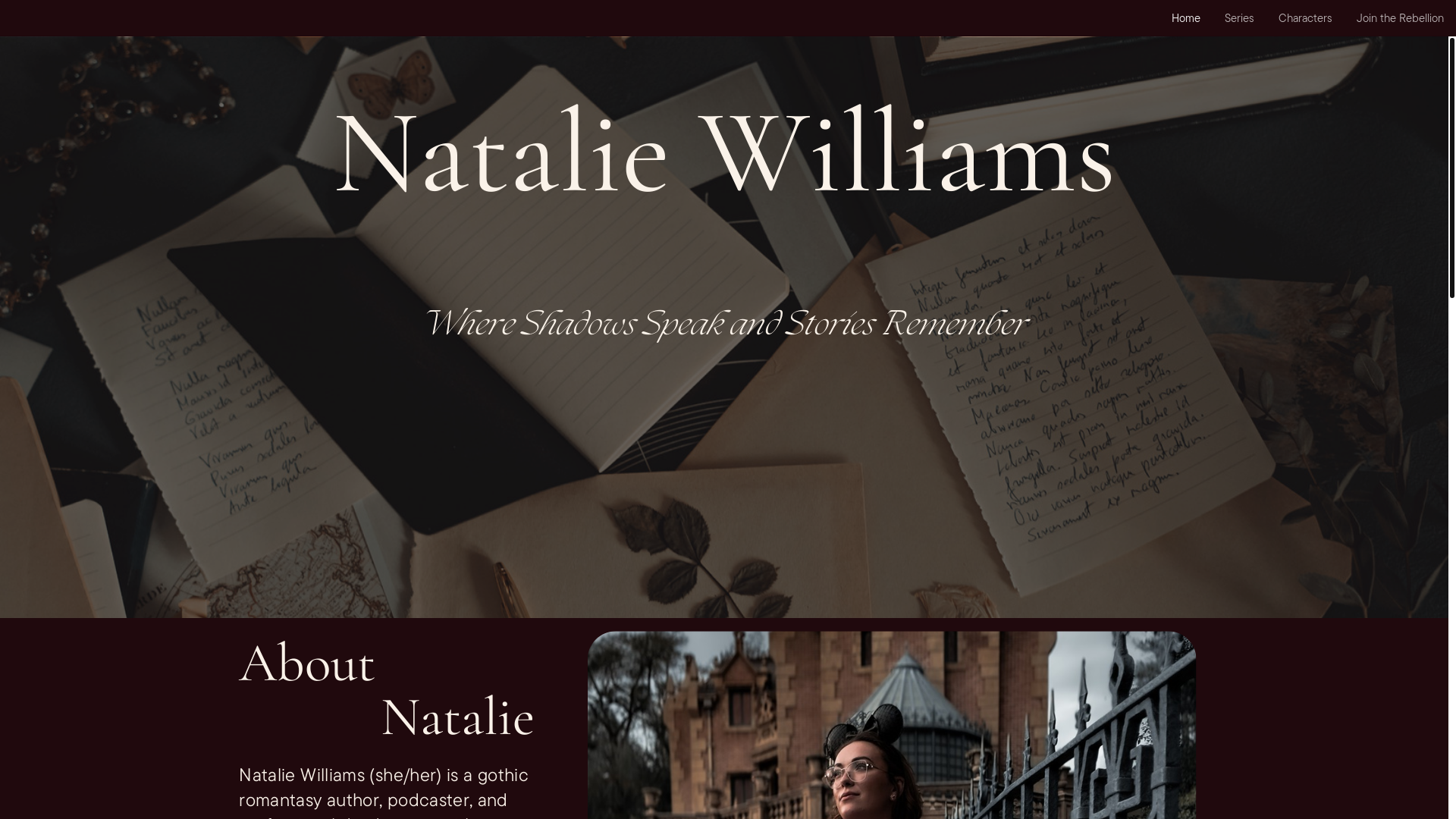 website screenshot of https://nataliewilliams.org/