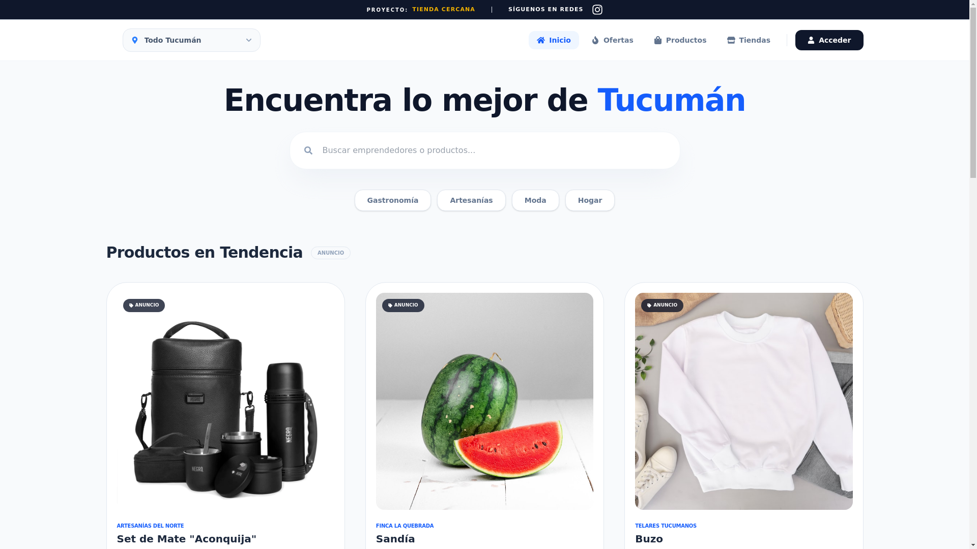 website screenshot of https://tiendacercana.com.ar/