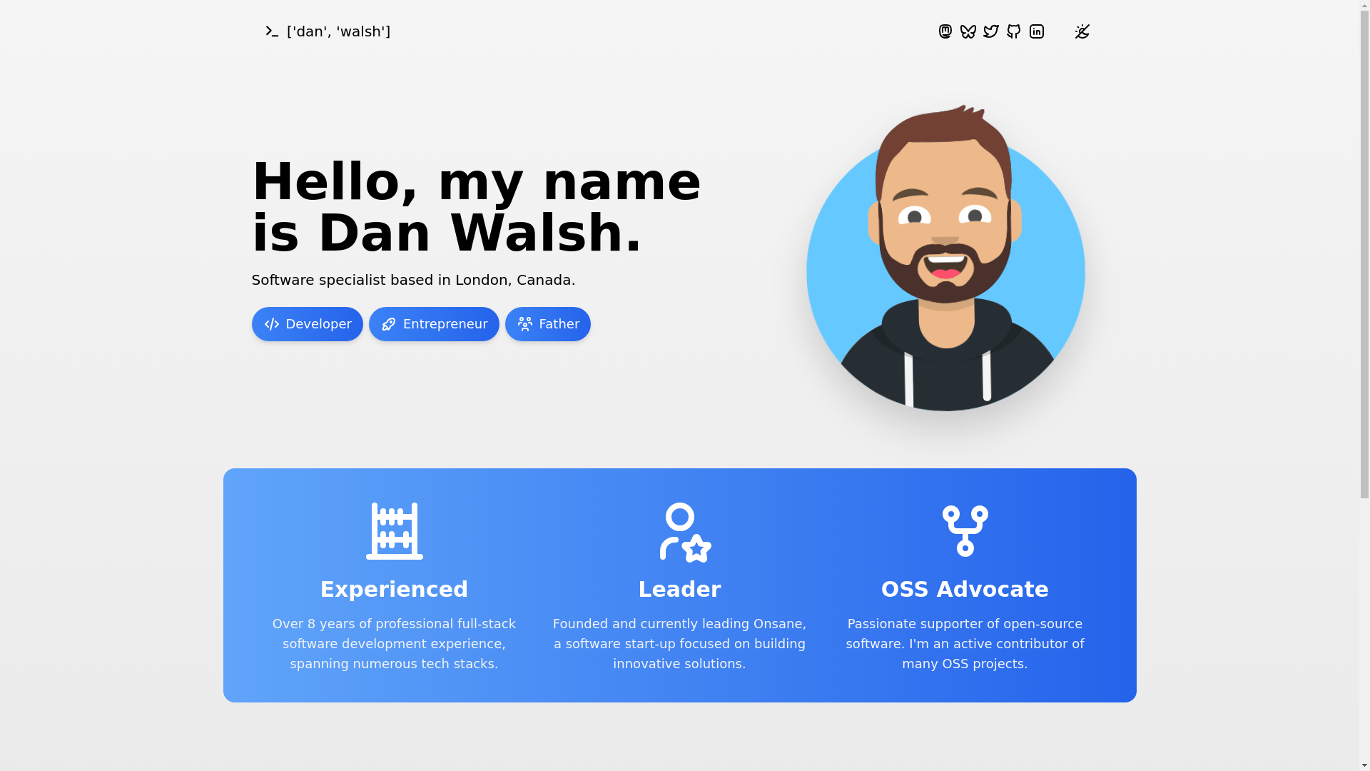 website screenshot of https://danwalsh.pages.dev/