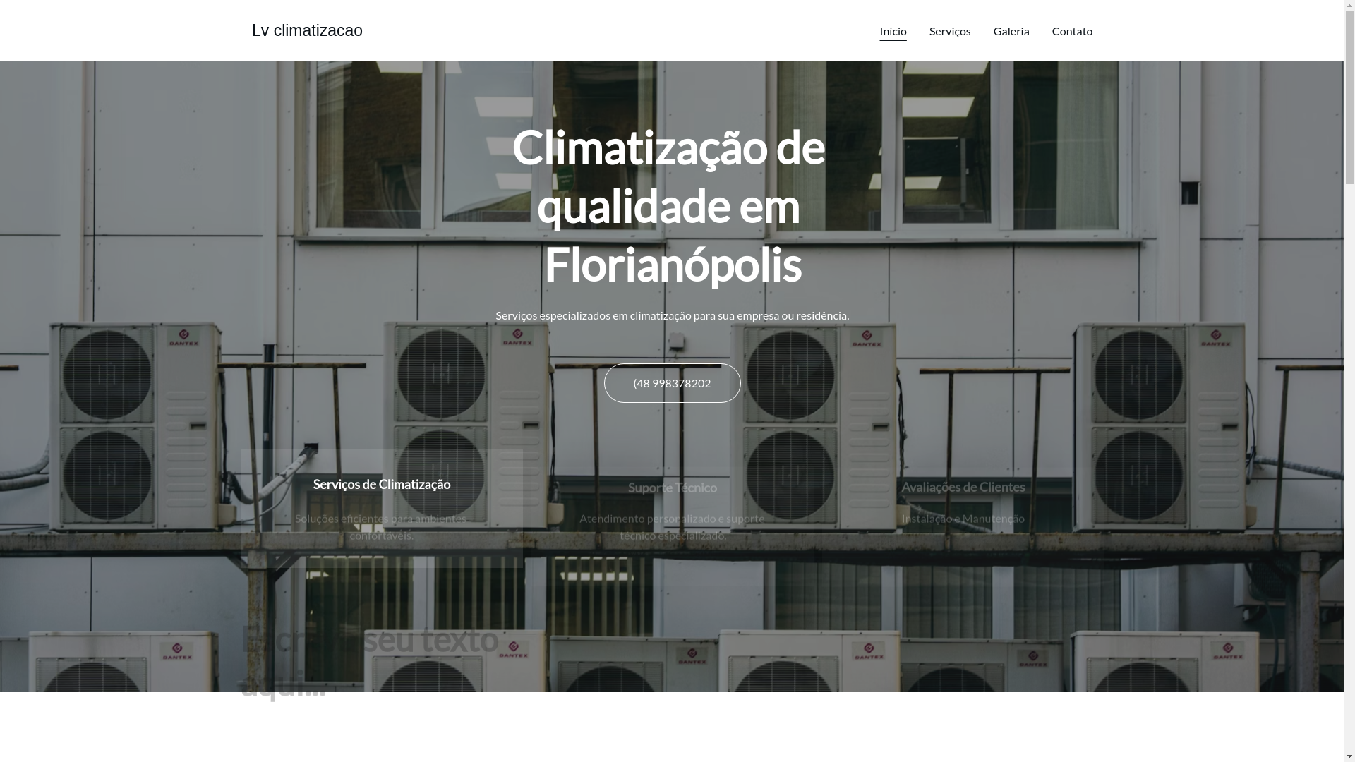 website screenshot of https://lvclimatizacao.com.br/